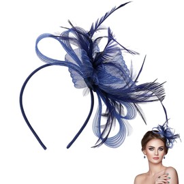 Navy Fascinators for Women, Elegant Navy Fascinators for Weddings Fashionable Fascinator Headband, Blue Fascinator Suitable to Wedding Accessories Dinners and Dances