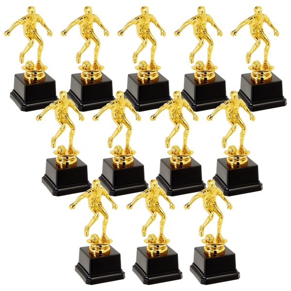 Juvale Small Gold Soccer Trophies for All Ages Award Ceremonies, Tournaments, Championship Games, Sports Competitions (2.5 x 6.0 in, 12 Pack)