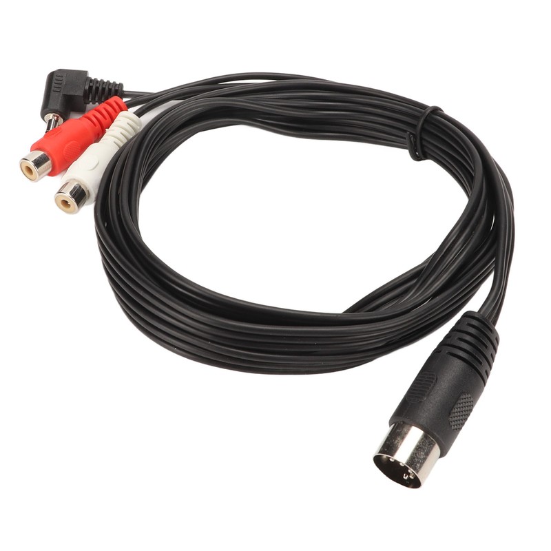 DIN 5Pin Male to 2 RCA Female and 3.5mm Cable