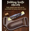 HOGIKUO Knife Sheath,Thick Genuine Leather Knife Sheath for Belt,Fits Folding
