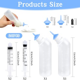 Kitten Puppies Bottles for Nursing Kit,Pet Feeder Bottle with Feeding Nipple and Syringes for All Breed of Puppies Kittens and Other Animals (Blue)