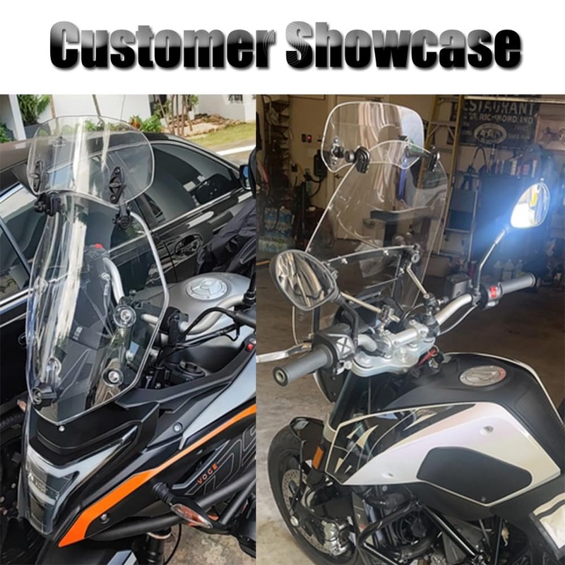 Kucehiup Motorcycle Windshield Extension,Universal Adjustable Clip-on Windscreen Extender for Hon