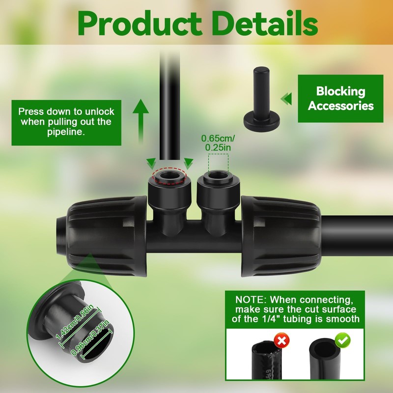 Kalolary 10 PCS 1/2" to 1/4" Stabbed Three Way Fast
