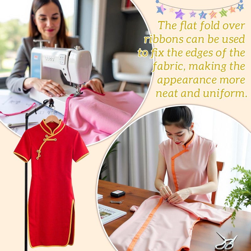 LEREATI Fruit Green Bias Tape Double Fold 1/2 Inch x