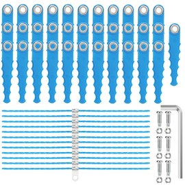Eyoloty 34 Pack 2900719 Quickload Serrated Blades & 0.12" Pre-Cut Line Compatible with Greenworks 2101602 2101602A STBA40B210 BST4000 ST40B410 Weed Eater String Trimmer Edger,with Screw Parts(53 Pack)