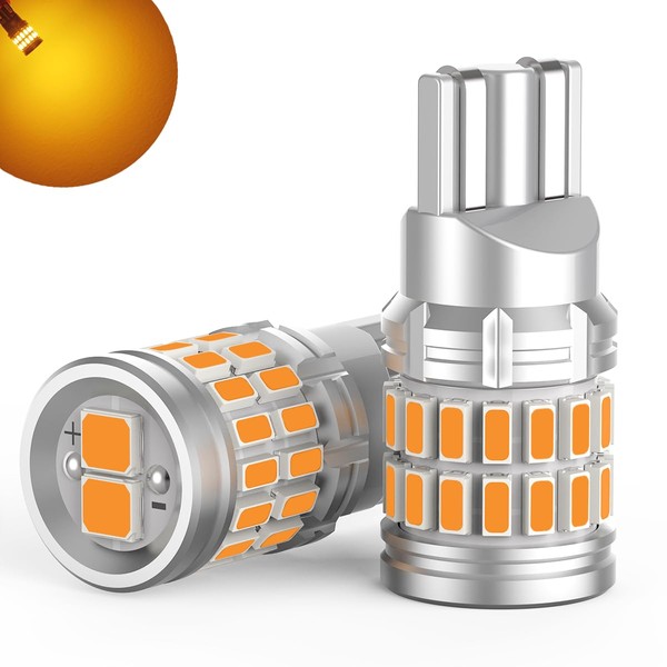 12V-24V Car T10 LED Amber, 2 LED T10 Vehicle Inspection