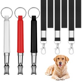 lyfLux 3 pcs Dog Whistle, Dog Whistle to Stop Barking, Dog Whistle to Make Dogs Come to You, Dog Whistle Training, Dog Whistle to Stop Barking Neighbors Dog, with Lanyard(White, Red, Black)
