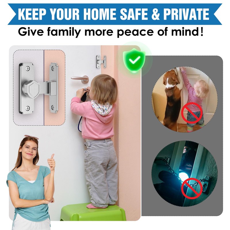 Mixizigoz 90 Degree Flip Barn Door Lock, Sturdy 304 Stainless