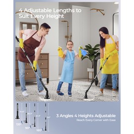 Mayking MayKing Electric Spin Scrubber with 9 Brush Heads, 3-Angle & 4-Length Adjustable Cordless Power Scrubber, 3-Speed & Battery LED Display, Electric Scrubber for Cleaning Bathroom Bathtub Floor Tiles