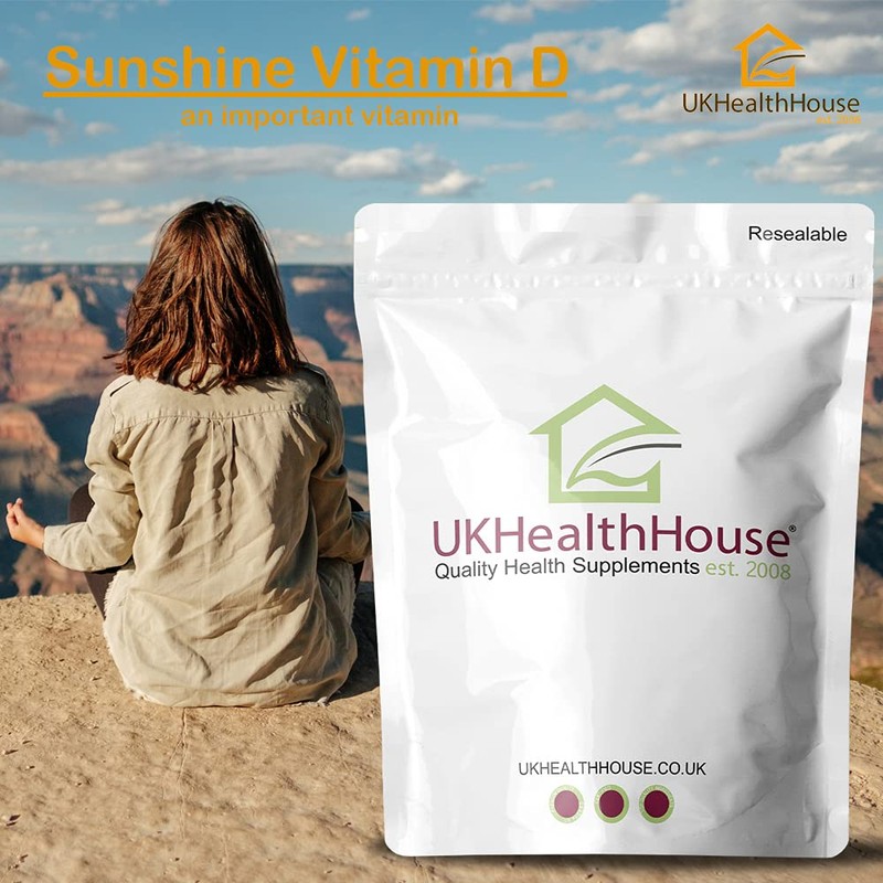 UKHealthHouse Vitamin D3 2500IU Tablets High Strength Immune and Bone