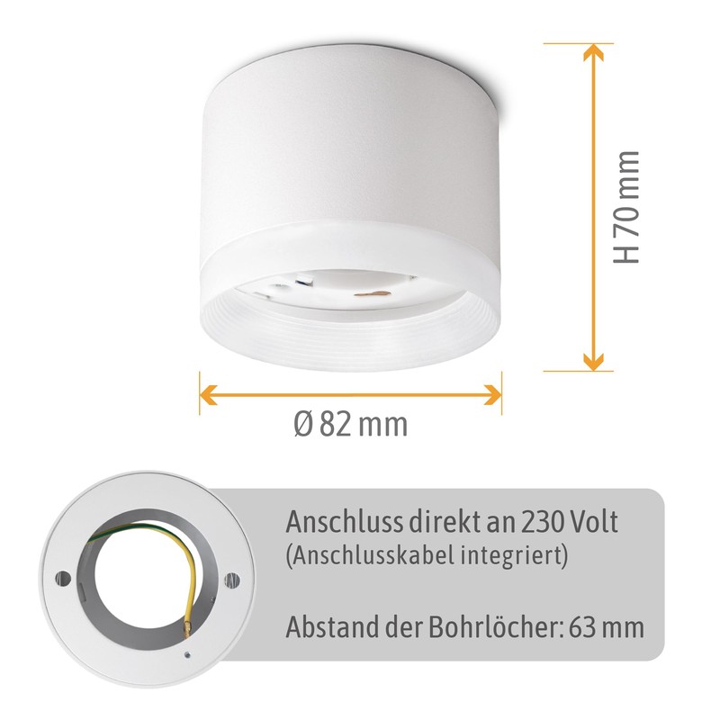 SSC-LUXon Vora Surface-Mounted Ceiling Light Matt White Pack of 4