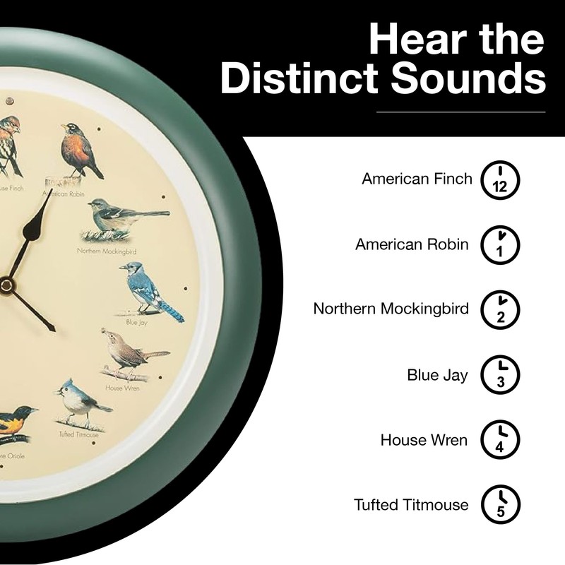 Mark Feldstein, The Original Singing Bird Wall Clock, 13 Inch,