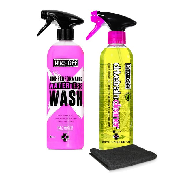 Muc-Off Waterless Wash 750 ml & Bio Drivetrain Cleaner 500ml