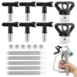 Jaeskeclip 6pcs Sprayer Tips, Paint Sprayer Nozzle, Reversible Spray Tips Replacement Airless Sprayer, for Homes Buildings Garden Decks Fences