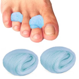 Mcvcoyh 2 Pack Lambs Wool Toe Splint Cushions for Toes, Soft Feet Lams Wool Toe Separators Corn Pads Blister Prevention Bunions Callus Remover Cushions Hammer Toe