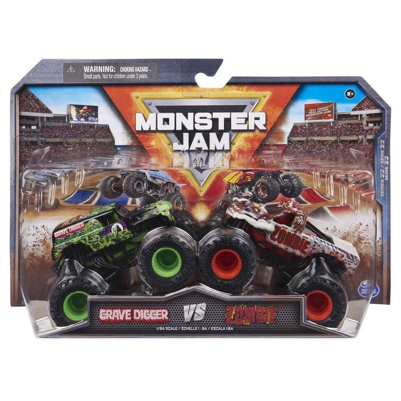 Monster Jam 2-Pack Series 22 Grave Digger vs Zombie