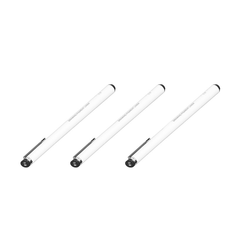 10Pcs Fineliner Pens Black Ink Durable Waterproof Fadeless High Smoothness