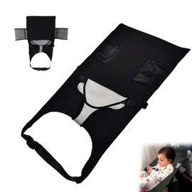 ADDLIVE Baby Aeroplane Bed, Hammock Aeroplane, Footrest Aeroplane Portable, Seat Extension Aeroplane Children with Adjustable Press Stud Closure for Small Children Air Travel (Black)