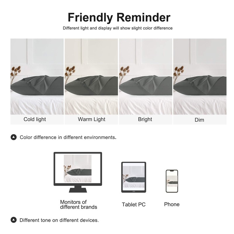 uxcell Body Pillow Case Pillowcase with Envelope Closure, Egyptian Cotton