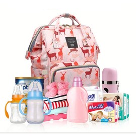 Starte Baby Diaper Bag Multi-Function Baby Diaper Backpack Nappy Bags,Waterproof Trave Backpack for Mom Dad Large Capacity Baby Bags(Deer,Blue)