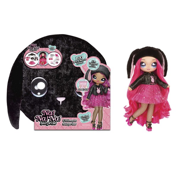 Na! Na! Na! Surprise Ultimate Black Bunny and 11" Fashion Doll Surprise Doll with Clothes & Accessories 100+ Mix & Match Looks for Kids Girls