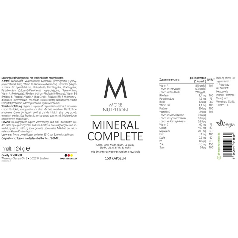More Mineral Complete V4 150 Capsules with Minerals, Trace Elements