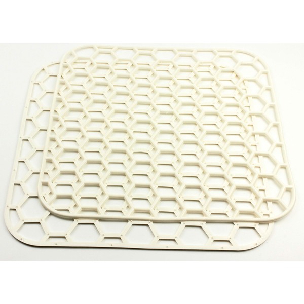 Sink Insert White Square Set of 2 28 cm Sink