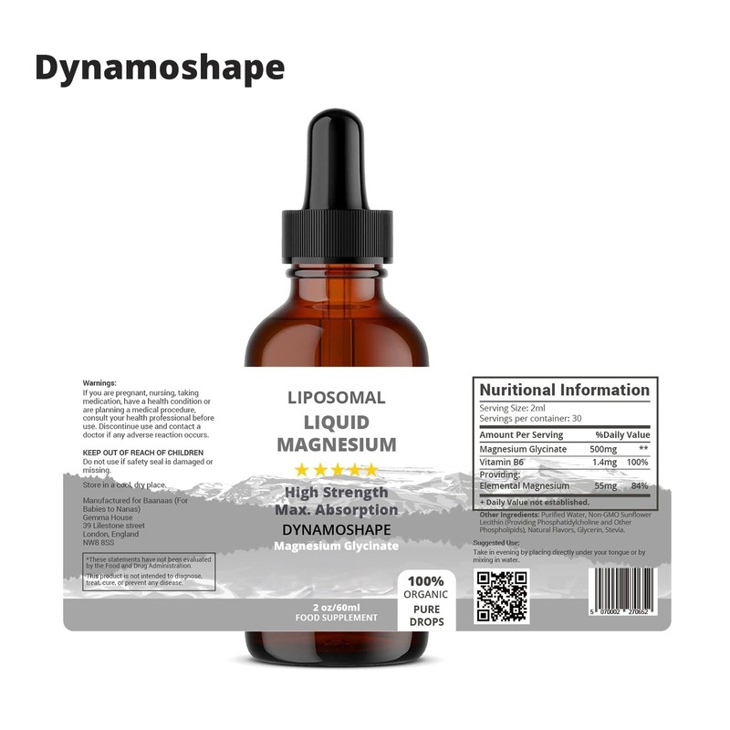 Magnesium Liposomal Supplement. Highly absorbable for Optimal Energy, Muscle Health,