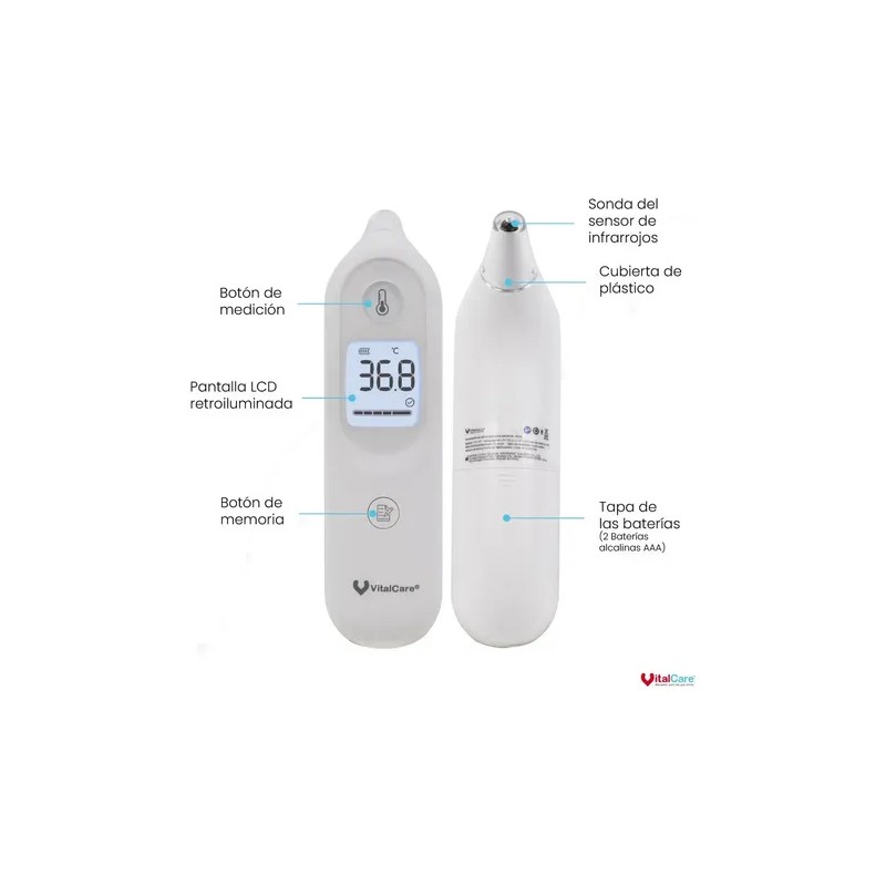 Termómetro De Oído Infrarrojo Yht-01 Vitalcare Blanco