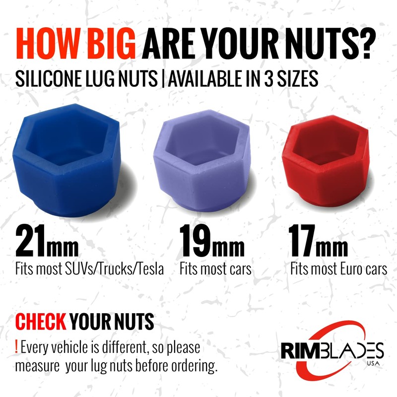 Silicon Lug Nut Covers Blue 21mm | Flexible & Durable