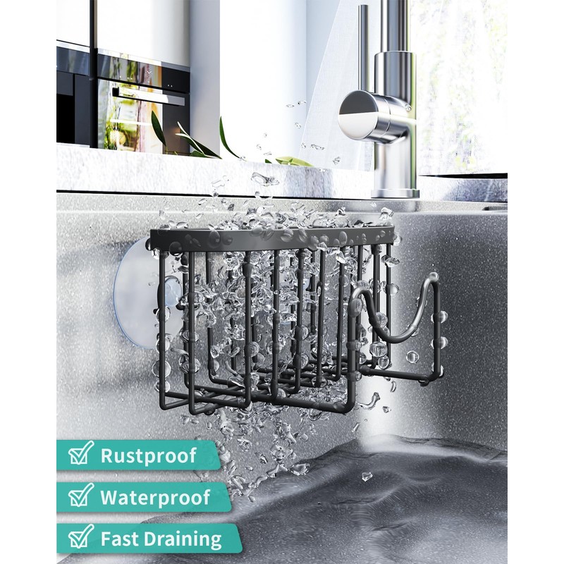 HapiRm HapiRm Multifunctional Sponge Holder with Unique M-Shaped, 2 Installation