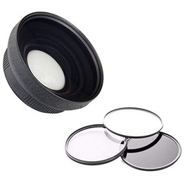 Panasonic DMC-FZ30 High Definition 0.5X Wide Lens with Macro, 55mm 3 Piece Lens Filter Kit, & NWV Direct 5 Piece Cleaning Kit