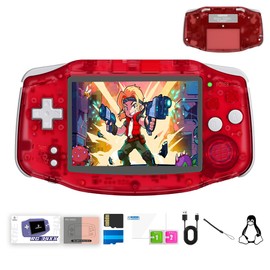 RG 34XX Retro Handheld Game Console Linux 3.4 inch IPS Screen 720*480 RG 34XX Portable Gaming Console 5000+ Classic Games 32+64G Card 3500mAh Battery with WiFi HDMI Bluetooth Transparent Red