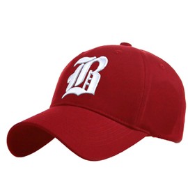 4sold Casual Baseball Gothic B Letter Cap Caps Snap Back Hat Hats Snapback (B red White)