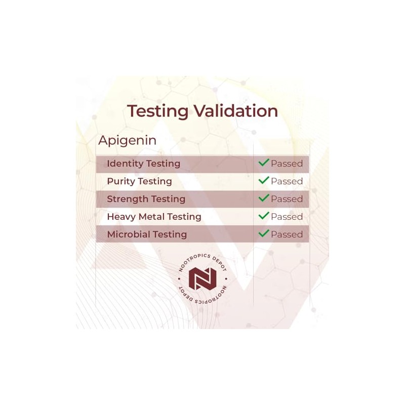 Nootropics Depot Cápsulas De Apigenina 200Mg 30 Recuento 98 De