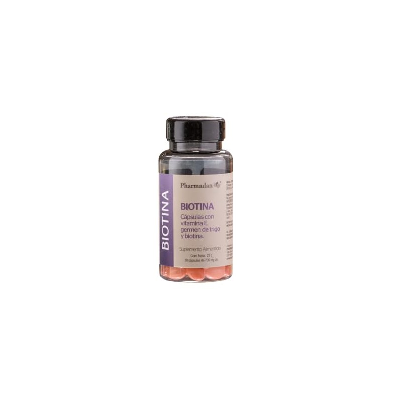 Biotina con Vitamina E, 30 Cápsulas de 700 mg