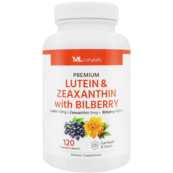 ML Naturals Premium Lutein & Zeaxanthin with Bilberry 120 Vegetable