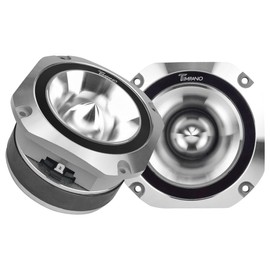 Timpano Super Tweeter 4 Inch TPT-ST25 Chrome, 8 Ohm, 900 Watts Max, 107 dB, 1.5 in Voice Coil, HIgh Sensitivity, Slim Profile Bullet Tweeters Speakers for Pro Audio (Pair)