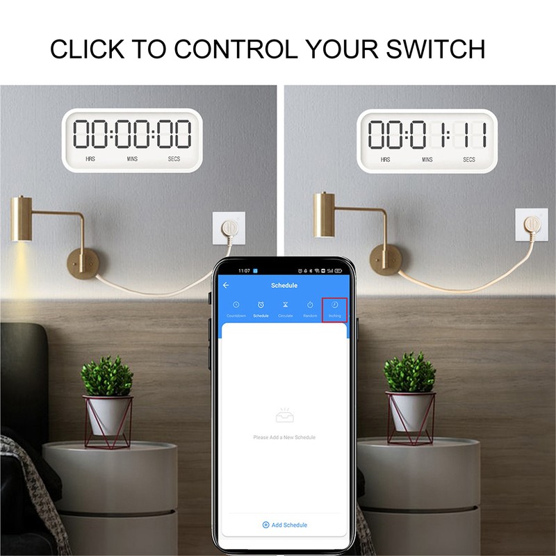 Smart Socket Wall Mounted ABS Timing Panel Wireless Remote Controllable