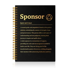 PUVOXHO Sponsor Definition 160 Blank Pages Spiral Notebook, New Chapter Gifts, AA + NA Recovery Notebook, Thank You Gifts for Teacher Social Worker School Counselors Coworker Friend Family