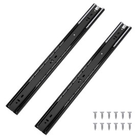 Probrico 1 Pair 18 Inch Soft Close Drawer Slides, Ball Bearing Full Extension Dresser Slides, Side Mount Heavy Duty Black Drawer Slides Glides