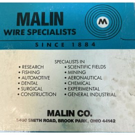 Malin Co. music wire spring steel  Malin #18 .041,1 Lb.Coil loc.1-2-2