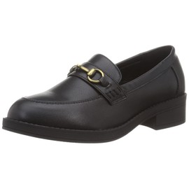 San-A-Plus Feminine 3572 Women's Manish Bit Loafer, all black