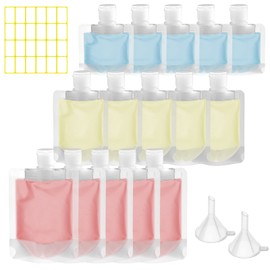 Portable Travel Fluid Makeup Packing Bag, 18pcs Portable Travel Fluid Bags Set, Transparent Clamshell Packaging Bag, Travel Fluid Pouches for Lotion Shampoo Toiletries(30ml, 50ml, 100ml)