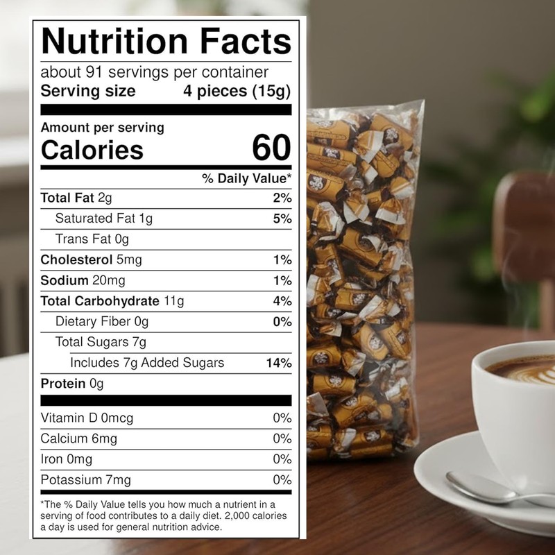 Coffee Rio Caffé Latté Coffee Candy Bulk Pack, 3 Pound