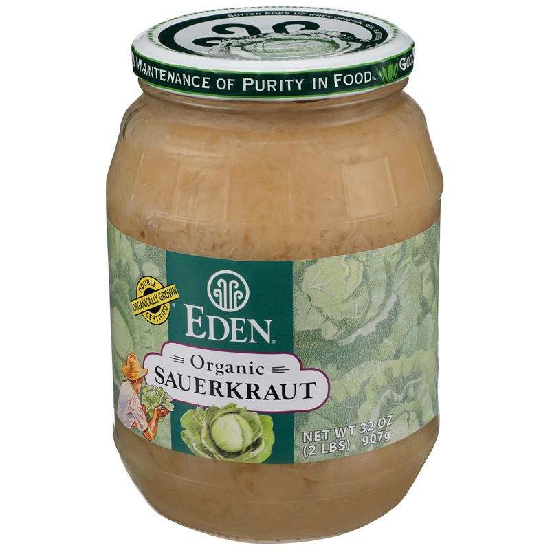 Eden Organic Sauerkraut, 32 oz Glass Jar, Fine Cut
