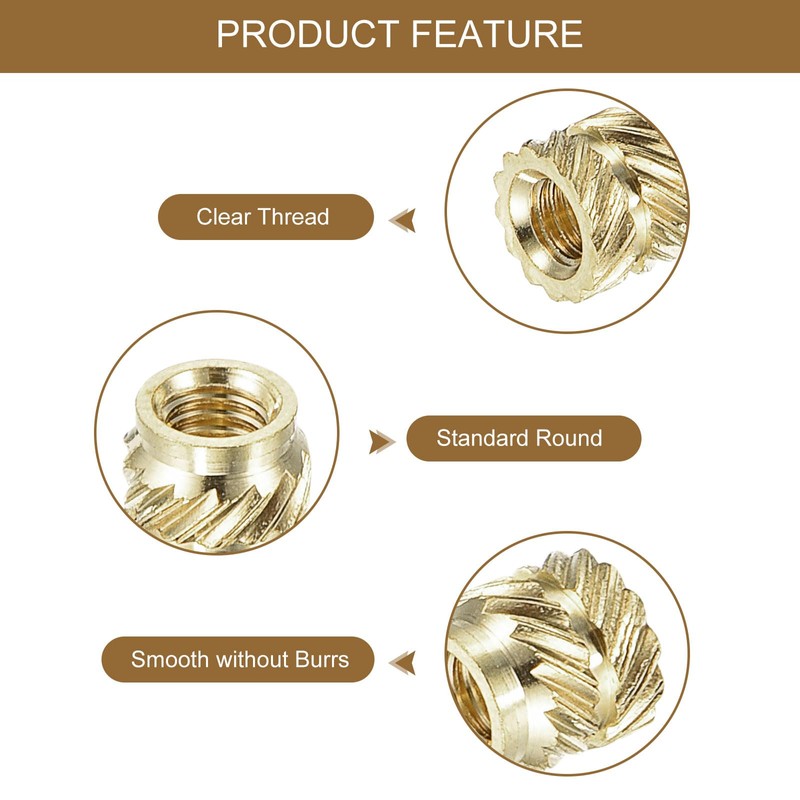 QUARKZMAN Knurled Insert Nut M3 x 5 mm L x