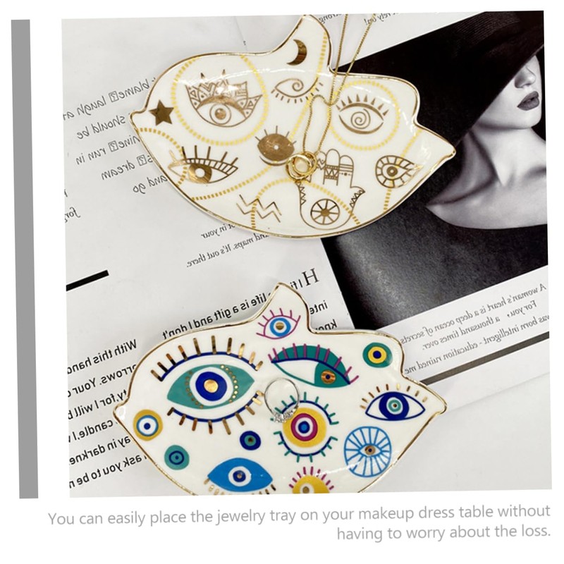Ipetboom Charming Bird Shaped Ceramic Jewelry Tray Decorative Trinket Dish