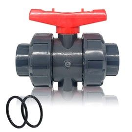 PVC Union Ball Valve, 1-1/2" Inch (DN40) True Union Full Flow Ball Valve with ASTM EPDM O-ring, Slip Socket, Full Port for Water System