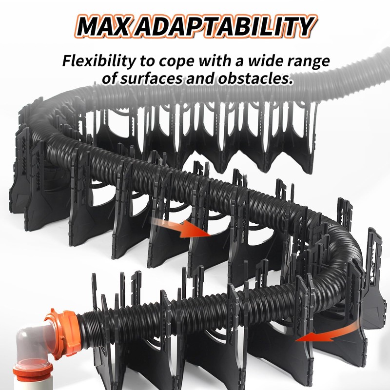 OULEME 30FT RV Sewer Hose Support, Black Tank Hose Holder